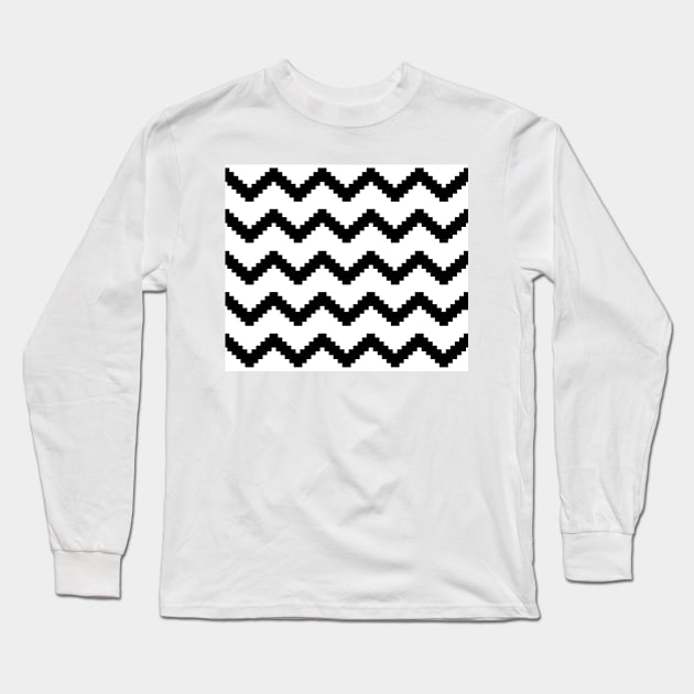 Zigzag geometric pattern - black and white. Long Sleeve T-Shirt by kerens